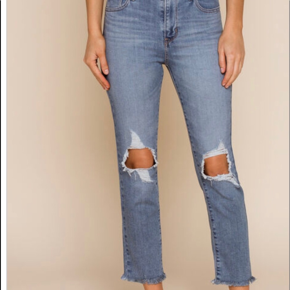 LEVI'S 724 High Rise Straight Distressed Jeans 31